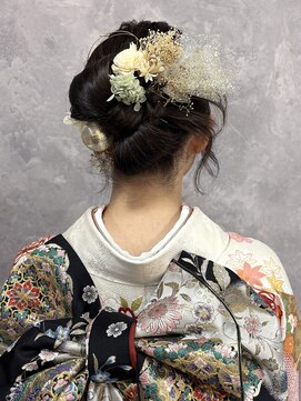 シオヘアーセカンド 西新2号店(Sio.hair 2nd) 成人式ヘア　リボン　カチモリ