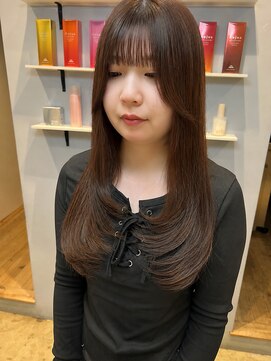 ベルベットヘア 千早店(Velvet hair) 柔らかレイヤーロング×明るめシフォンベージュ【みつ】