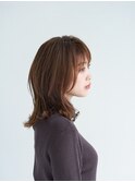 マロンベージュ/Aラインボブ/かきあげ/ハイライト[新宿駅]