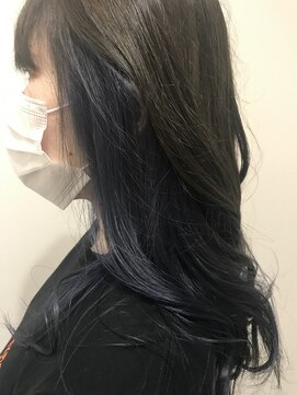 ウーヴリール 総社店(ouvrir) アッシュブラック系◆さりげないおしゃれインナーカラー×ロング