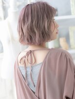 モッズヘア 上尾西口店(mod's hair) ■ピンクベージュハイライトくせ毛風ボブ310★上尾10代20代30代!