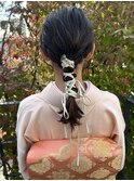 紐×編みおろしアレンジ