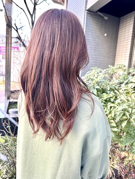 ケープラス(K+plus) ピンクアッシュカラー×ニュアンスロング