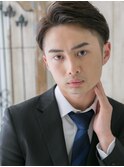 マットブラウンフェードカットショートのイケメンヘアi仙台