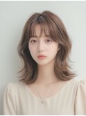 韓国風大人かわいいくびれセミディ