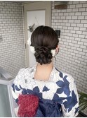 浴衣　浴衣ヘア　シニヨン　着付け