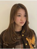 表参道/イメチェン/ピンクベージュ/アンブレラカラー/前髪