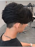 奈良men's長めフェザーパーマフェザーショート