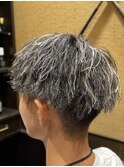 ホワイトメッシュツイストパーマ