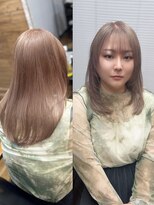 ルアナ 名古屋店(Luana)&nbsp;ブリーチでつくるミルクティーベージュミディアムレイヤー