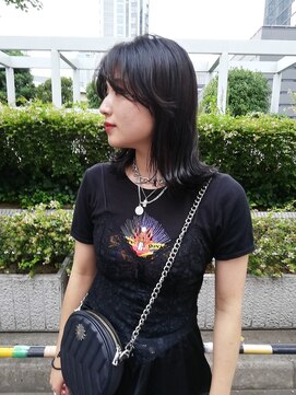 フロート 小阪店(float) 黒髮ミディ_毛先パーマ ことりベージュ