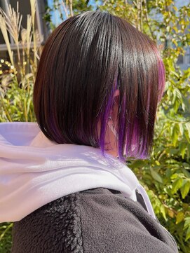 シルフ 吉祥寺(sylph) 鮮やかパープルのインナーカラーボブ【sylph吉祥寺】