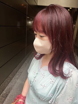 グランドライン(GRAND LINE) フェイスフレイミング&レッドインナーカラー　ニュアンスカラー