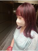 フェイスフレイミング&レッドインナーカラー ニュアンスカラー