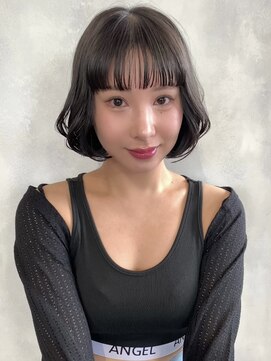 オリンテ バイ レシッド 表参道(orente by rcid) レイヤーロング×韓国風ミ二ボブグレーベージュ前髪パーマ