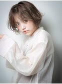 ミルクティーアッシュくせ毛風ショートボブw戸田公園20代30代