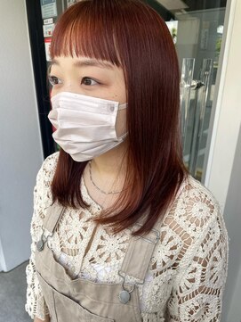 ロッカヘアエジェ(ROCCA hair eje.) ぷつっとバング/くすみオレンジ