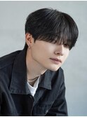 ニュアンスパーマ毛流れシースルーマッシュセンターパートメンズ