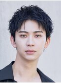 名古屋栄スパイキーショートアップバングメンズ緩め無造作パーマ