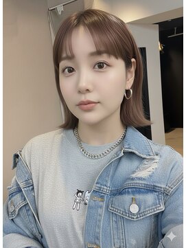 【LOARK】切りっぱなしボブ/くびれボブ/チョコレートブラウン