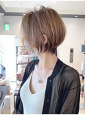 30代/40代/50代◎絶壁解消/白髪ぼかし/大人ショートボブ【湯本】
