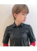 【エッジショートデザインカラー丸みショート無造作カール】