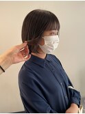 イヤリングカラー　ボブ　切りっぱなしボブ　簡単スタイリング