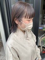 ヘアー アイス ルーチェ(HAIR ICI LUCE)&nbsp;ラベンダーグレージュ 透明感カラーインナーハイライト 担当落合