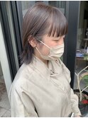 ラベンダーグレージュ 透明感カラーインナーハイライト 担当落合