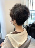 ショートくりくりパーマスタイル/もみあげパーマ襟足パーマ