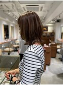 30代40代に好評◎外ハネボブ 白髪ぼかし ハイライト