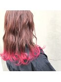 裾カラー☆ピンク