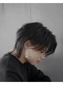 センターパートウルフ