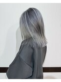 海外風バレイヤージュ_ホワイトグレージュ_