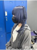 #ネイビー×ハーフツイン