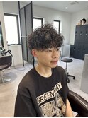 波巻きツイストスパイラルパーマ刈り上げマッシュ