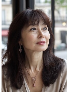 アヴァンス プロデュース バイ エガオ 大阪梅田店(AVANCE. PRODUCED by EGAO) レイヤーカット+エレガントスタイル+前髪あり【髪質改善】