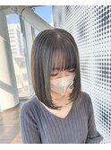 前下がりボブ/透け感ベージュ