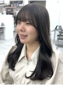 ◎美髪カールシアーカラーグレージュロングセミディ