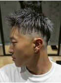 MEN'S/ホワイトメッシュ×ツイスパ/短髪/メンズショート