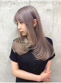 韓国風レイヤーカットブリーチダブルカラー前髪