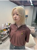 外ハネボブ　抜きっぱなしブロンド