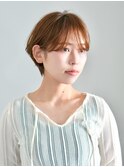 丸みショート・ボブ/丸顔/前髪あり/絶壁解消/40代/30代/長め