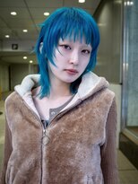 ギークス(GEEKS) 【GEEKS渋谷】ターコイズブルー/ウルフ/ハッシュカット/前髪あり