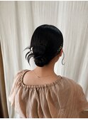お呼ばれヘア/カチモリヘア/結婚式ヘア/タイトスタイル