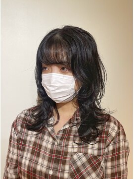 アクアオモテサンドウ(ACQUA omotesando) ＊セミロングウルフレイヤーカット！黒髪ハイレイヤーロングヘア
