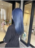 ブリーチWカラー　青髪　ネイビーブルー