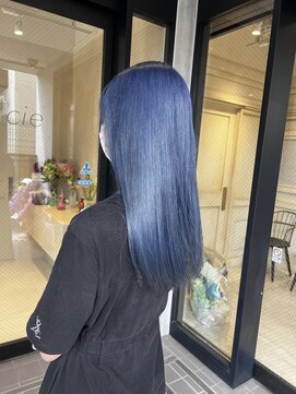 アソビ 表参道(ASOBI) ブリーチWカラー　青髪　ネイビーブルー