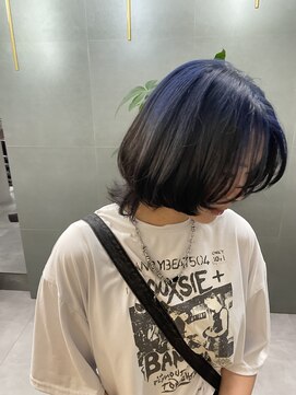 ジエクト カナウ(The Ect canow) 黒染めカラー/デザインカラー/逆リタッチ/ネイビーブルー