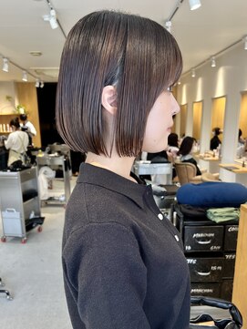 トリート 浦安店(TREAT) ぱっつんボブ×マロンブラウン